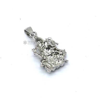 925 sterling silver Lord Ganesha pendant, unisex tribal jewelry with intricate design, handmade necklace by TRIBAL ORNAMENTS