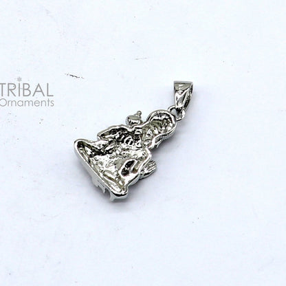 925 sterling silver Lord Hanuman blessing pendant, tribal jewelry with intricate divine Balaji design and detailed craftsmanship.