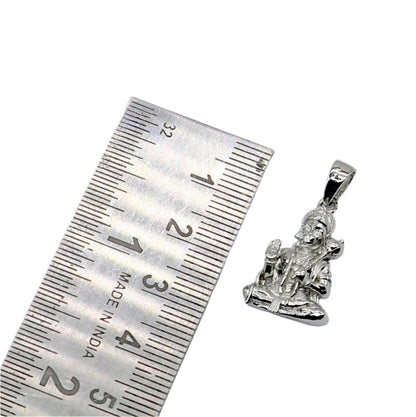 Sterling silver Lord Hanuman blessing pendant with tribal design, featuring divine Balaji motif in intricate tribal jewelry style.