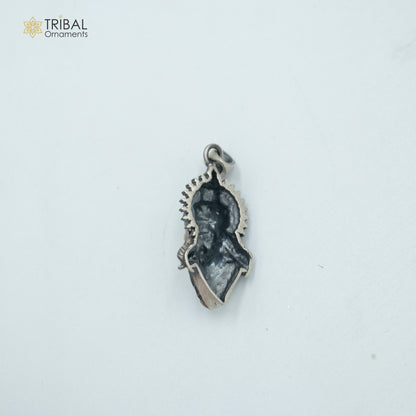 925 sterling silver Lord Hanuman Ji pendant with chain, tribal jewelry design, detailed religious motif, crafted by Tribal Ornaments.