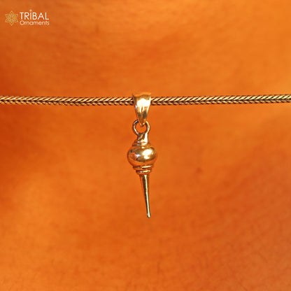 925 sterling silver Lord Hanuman mace pendant, stylish unisex jewelry with Gota detailing, crafted by TRIBAL ORNAMENTS.