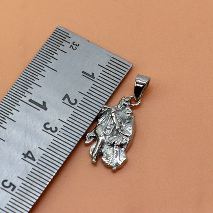 925 sterling silver Lord Krishna and Radha tribal pendant necklace, detailed divine jewelry by TRIBAL ORNAMENTS.