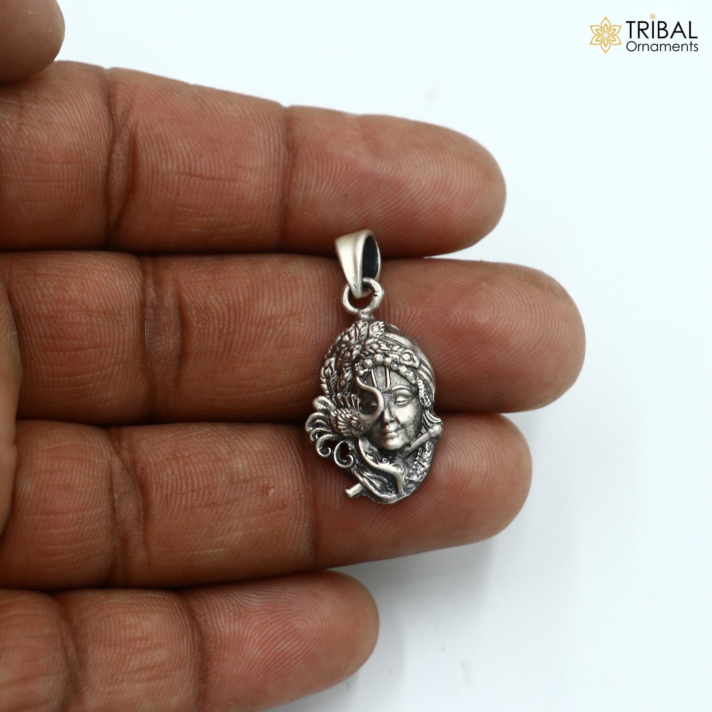 925 sterling silver lord Krishna Pendant   tribal jewellery nsp1036 - TRIBAL ORNAMENTS