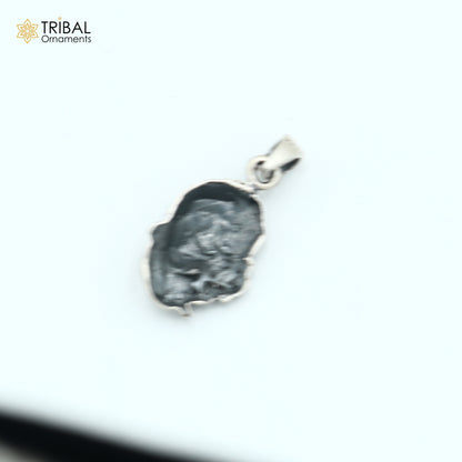 925 sterling silver Lord Krishna pendant from tribal jewelry collection, featuring intricate tribal ornament design.