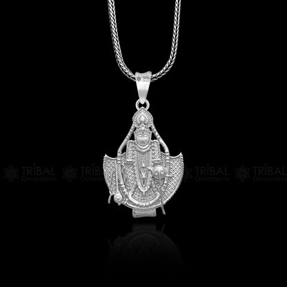 925 sterling silver Lord Krishna pendant featuring Sawaliya Ji design, tribal jewelry divine locket, intricate handcrafted tribal ornament.
