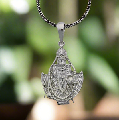 925 sterling silver Lord Krishna Sawaliya Ji pendant, tribal jewelry featuring divine design and intricate detailing.