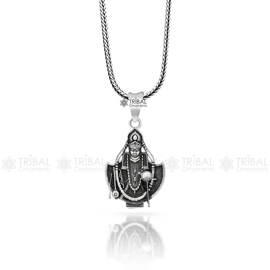925 sterling silver Lord Krishna/ Shreenath ji, amazing divine pendant locket tribal jewelry nsp811 - TRIBAL ORNAMENTS