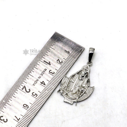 925 sterling silver Lord Krishna pendant jewelry featuring Shreenath Ji, tribal design, divine locket, tribal ornaments NSP811