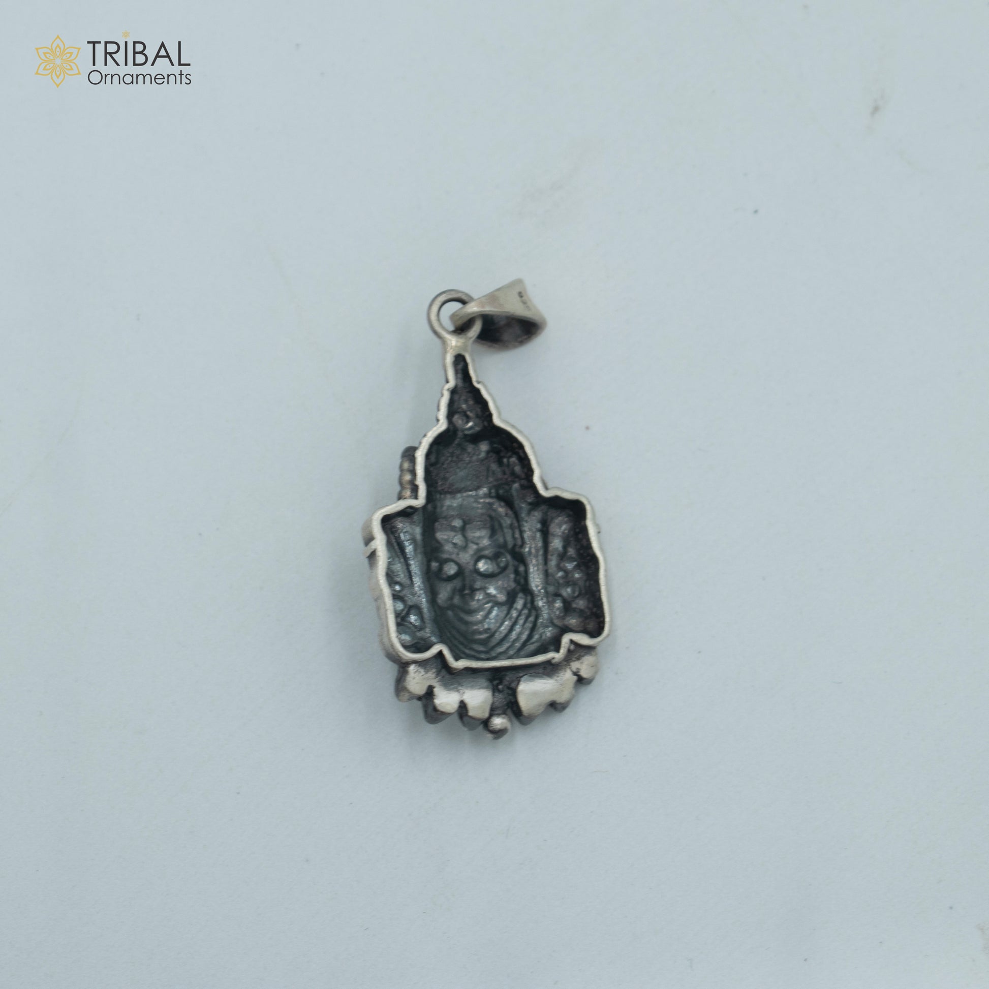 925 sterling silver lord Mahakal  divine Pendant  with chain tribal jewellery nsp1017 - TRIBAL ORNAMENTS