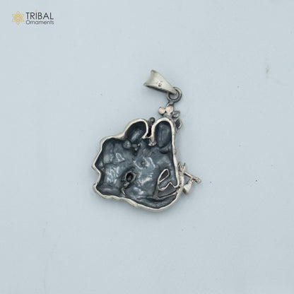 925 sterling silver Lord Radha and Krishna divine pendant with chain, tribal jewelry design from TRIBAL ORNAMENTS
