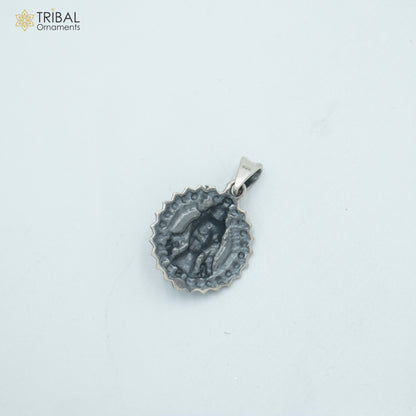 925 sterling silver Lord Shiva pendant with chain, tribal jewelry design, intricate tribal ornaments pendant.