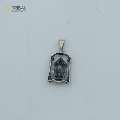 925 sterling silver Lord Venkateswara with Laxmi Ji pendant and chain, tribal jewelry by TRIBAL ORNAMENTS.