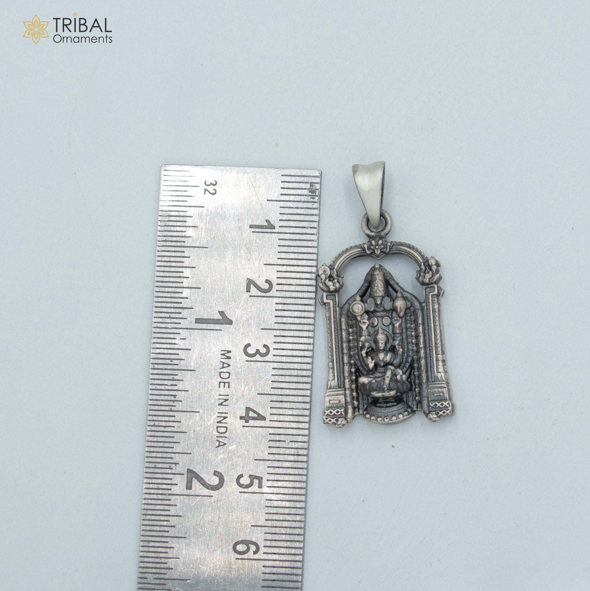 925 sterling silver lord Venkateswara with laxmi ji Pendant with chain tribal jewellery nsp1034 - TRIBAL ORNAMENTS