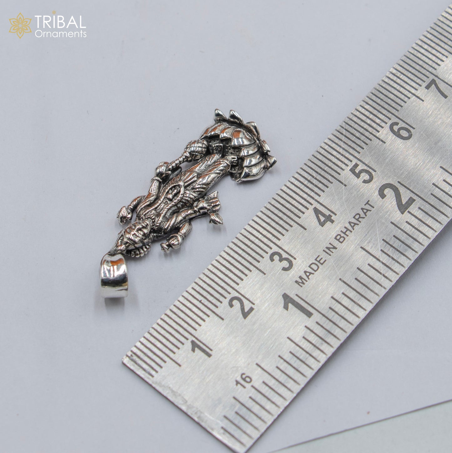 925 sterling silver handmade Lord laxmi ji Silver Pendant with chain tribal jewellery nsp1044 - TRIBAL ORNAMENTS