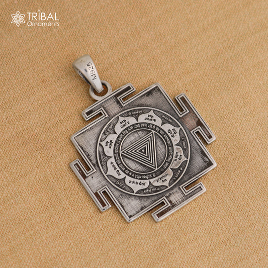 925 sterling silver Maha kali yantra Silver Pendant with chain tribal jewellery nsp1093 - TRIBAL ORNAMENTS