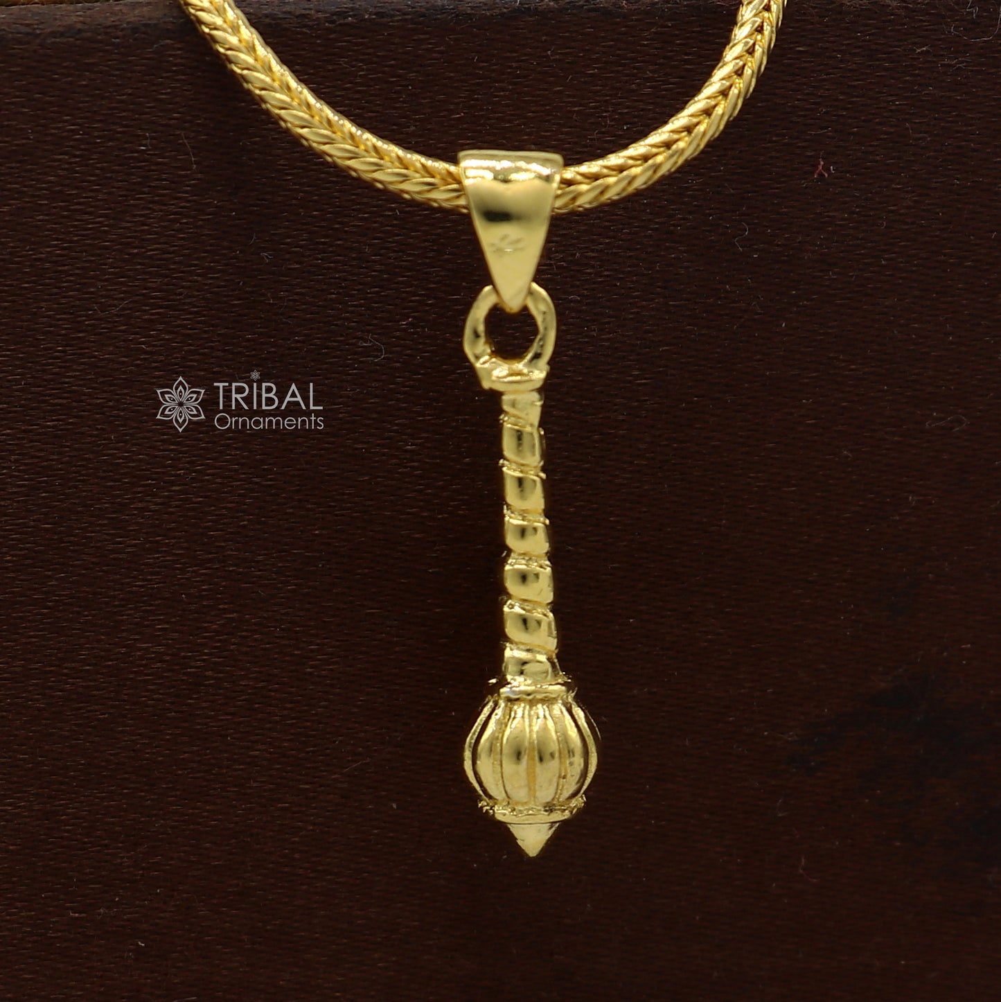 925 sterling silver or gold polished handmade Lord hanuman mace bgota/gada sakha design stylish pendant nsp885 - TRIBAL ORNAMENTS