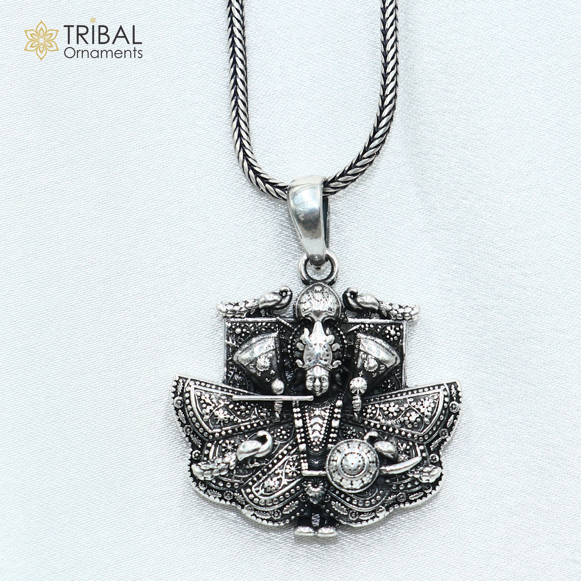 925 sterling silver sanwariya ji ( krishna )  Pendant with chain tribal jewellery nsp1048 - TRIBAL ORNAMENTS