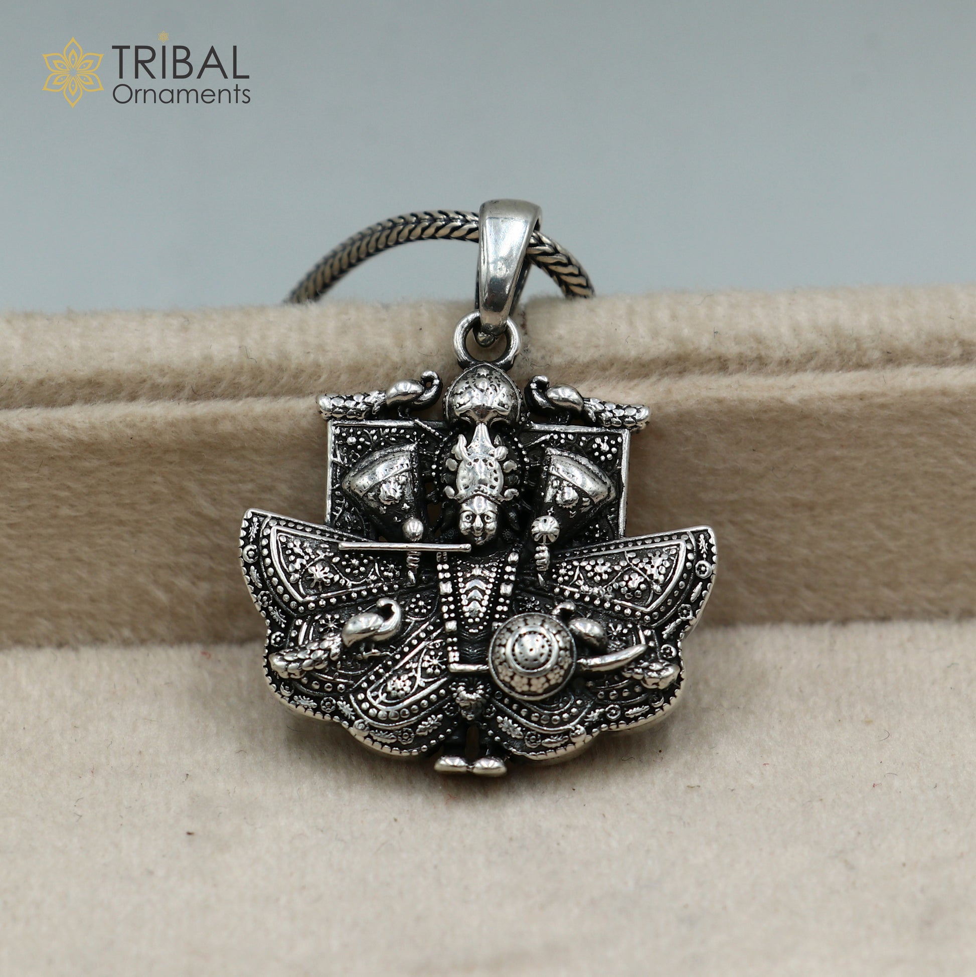925 sterling silver sanwariya ji ( krishna )  Pendant with chain tribal jewellery nsp1048 - TRIBAL ORNAMENTS