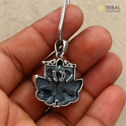 925 sterling silver Sanwariya Ji Krishna pendant with chain, tribal jewelry featuring detailed tribal ornament design.