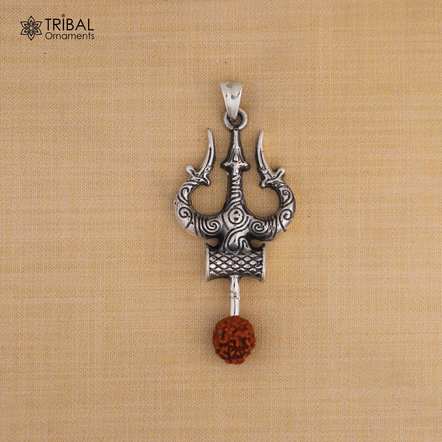 925 sterling silver Shiva trident / trishul Pendant with chain tribal jewellery nsp1095 - TRIBAL ORNAMENTS