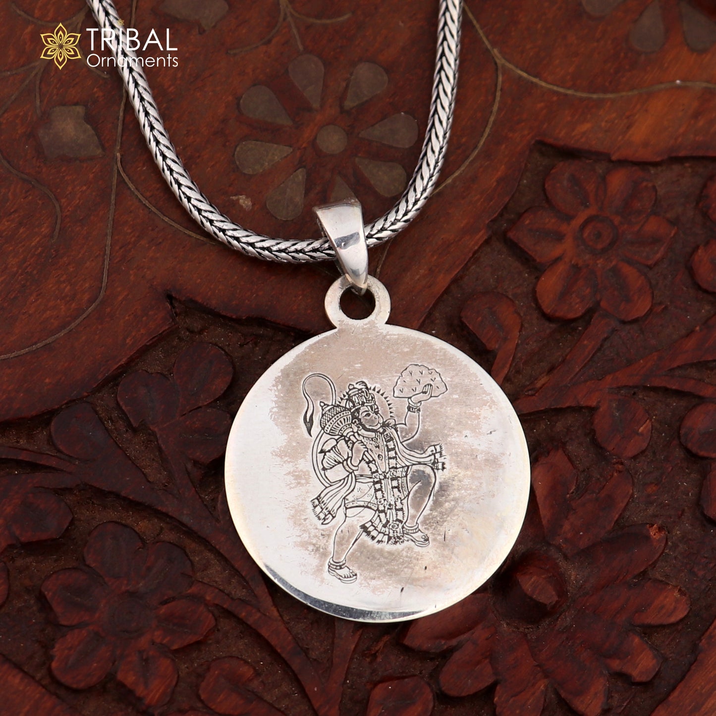 925 Sterling silver shree hanuman yantra pendant ethnic jewelry nsp1078 - TRIBAL ORNAMENTS