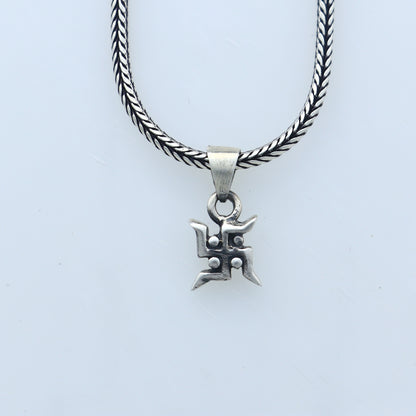 925 Sterling silver Swashtik pendant by TRIBAL ORNAMENTS featuring intricate tribal design and traditional symbol craftsmanship.