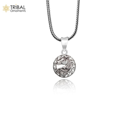 925 sterling silver unicorn wing Pegasus pendant featuring a detailed horse and animal jewelry design.