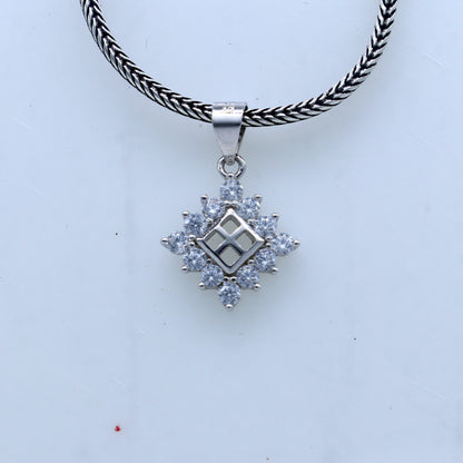 925 Sterling silver diamond pendant with a unique tribal design by TRIBAL ORNAMENTS.