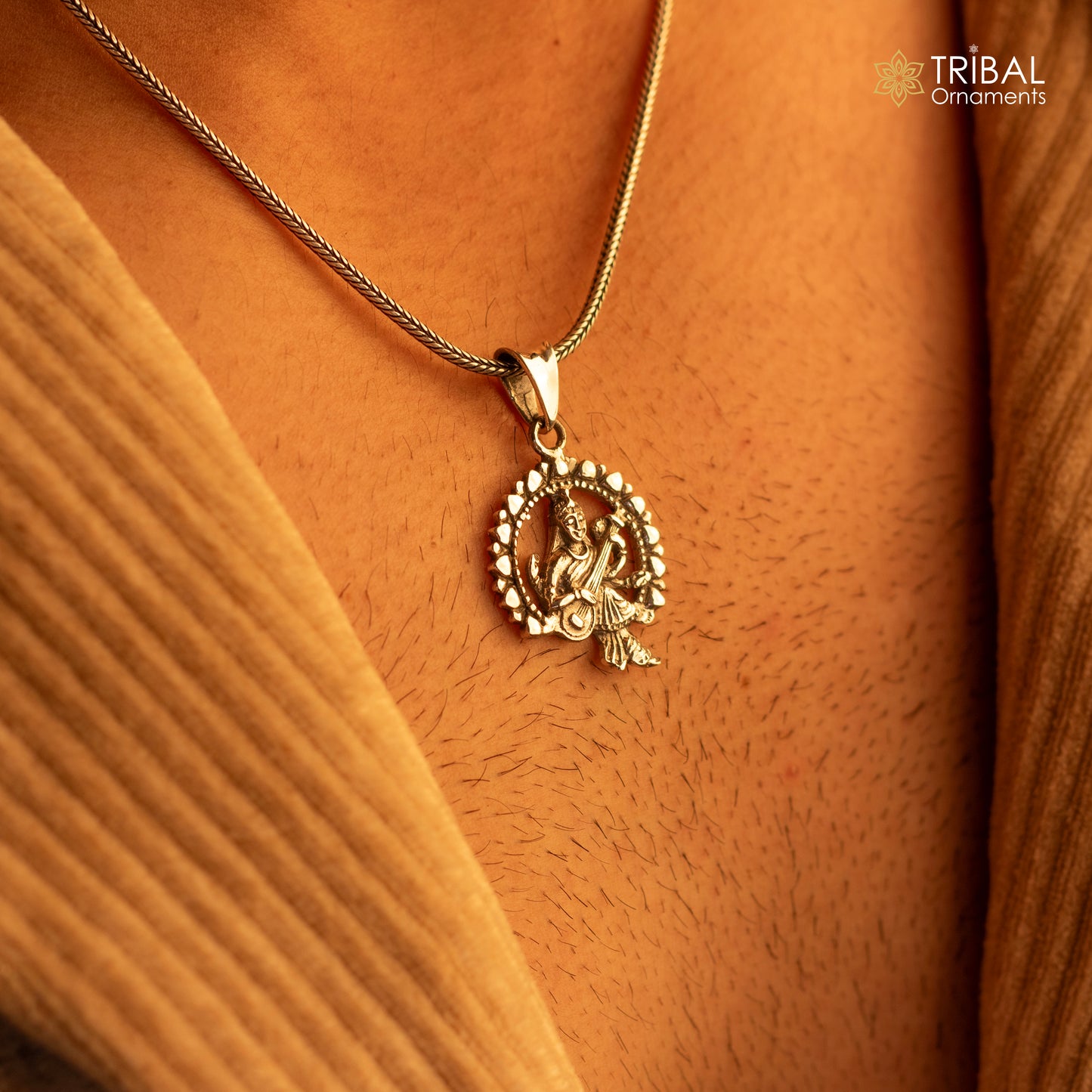 925 sterling silver unique design Goddess Saraswati/Sharda mataji pendant, goddess pendant personalized jewelry tribal jewelry nsp447 - TRIBAL ORNAMENTS