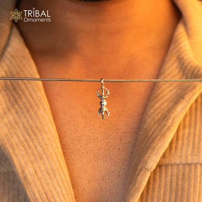 925 Sterling silver men's Vajra Lucky Pendant by Tribal Ornaments, featuring a unique tribal design and crafted jewelry style.