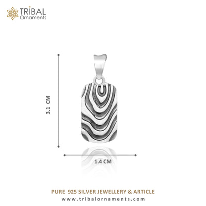 Sterling silver tribal pendant necklace featuring a unique hop hop design, stylish silver jewelry by TRIBAL ORNAMENTS