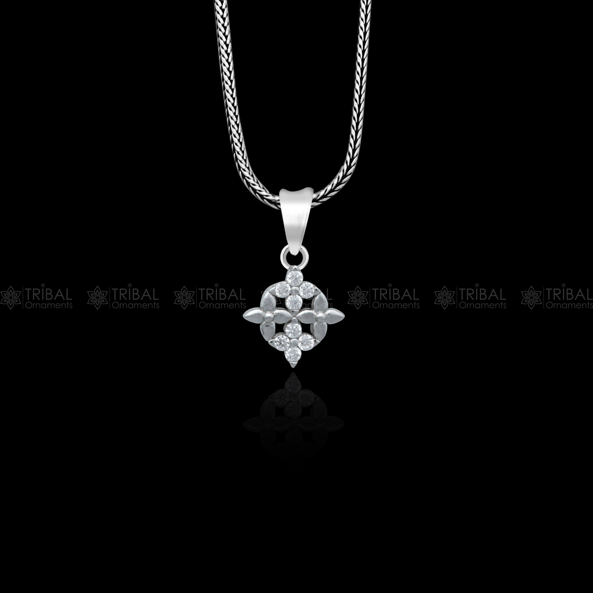 925 Sterling silver unique diamond  pendant nsp943 - TRIBAL ORNAMENTS