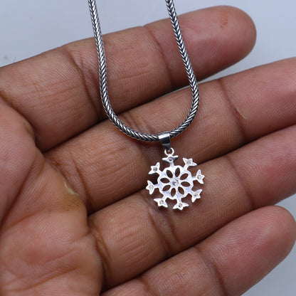 925 Sterling silver unique diamond pendant featuring tribal-inspired design from TRIBAL ORNAMENTS.
