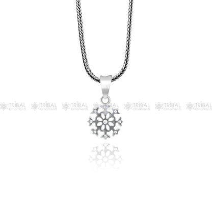 925 Sterling silver unique diamond pendant featuring tribal-inspired design, crafted by TRIBAL ORNAMENTS.