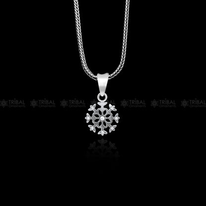 925 Sterling silver unique diamond pendant with tribal-inspired design, crafted by TRIBAL ORNAMENTS.
