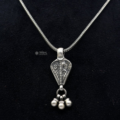 925 sterling silver unique india vintage design cultural pendant, amazing pendant jewelry tribal jewellery nsp840 - TRIBAL ORNAMENTS
