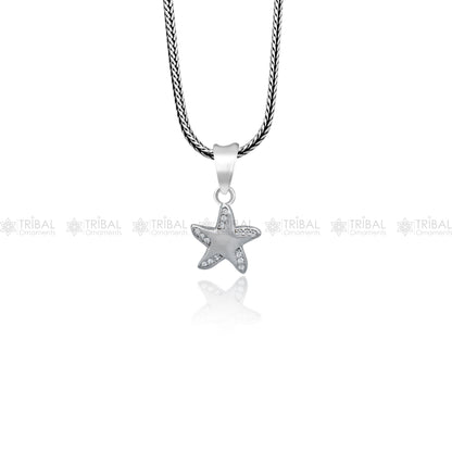925 Sterling silver star-shaped pendant by TRIBAL ORNAMENTS with a unique tribal design.