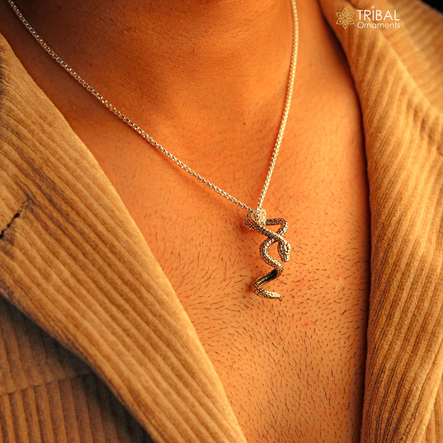 925 sterling silver unique waved snake pendant/ king cobra snake pendant is n embodiment of timeless beauty and symbolism nsp644 - TRIBAL ORNAMENTS