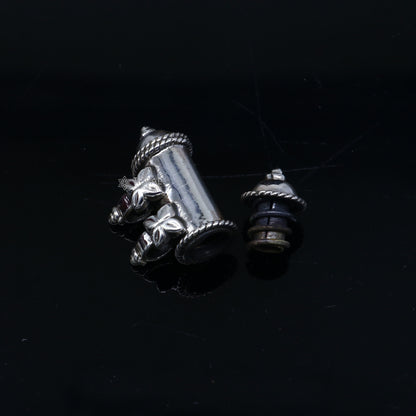 925 Sterling silver vintage amulet box pendant with tribal design, featuring a mantra box and tabiz style, by TRIBAL ORNAMENTS.
