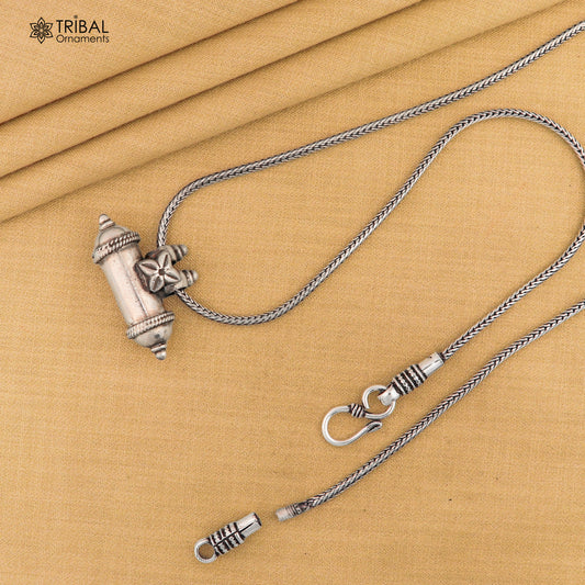 925 sterling silver Vintage design amulet pendant, silver madaliya, tribal box nsp324 - TRIBAL ORNAMENTS