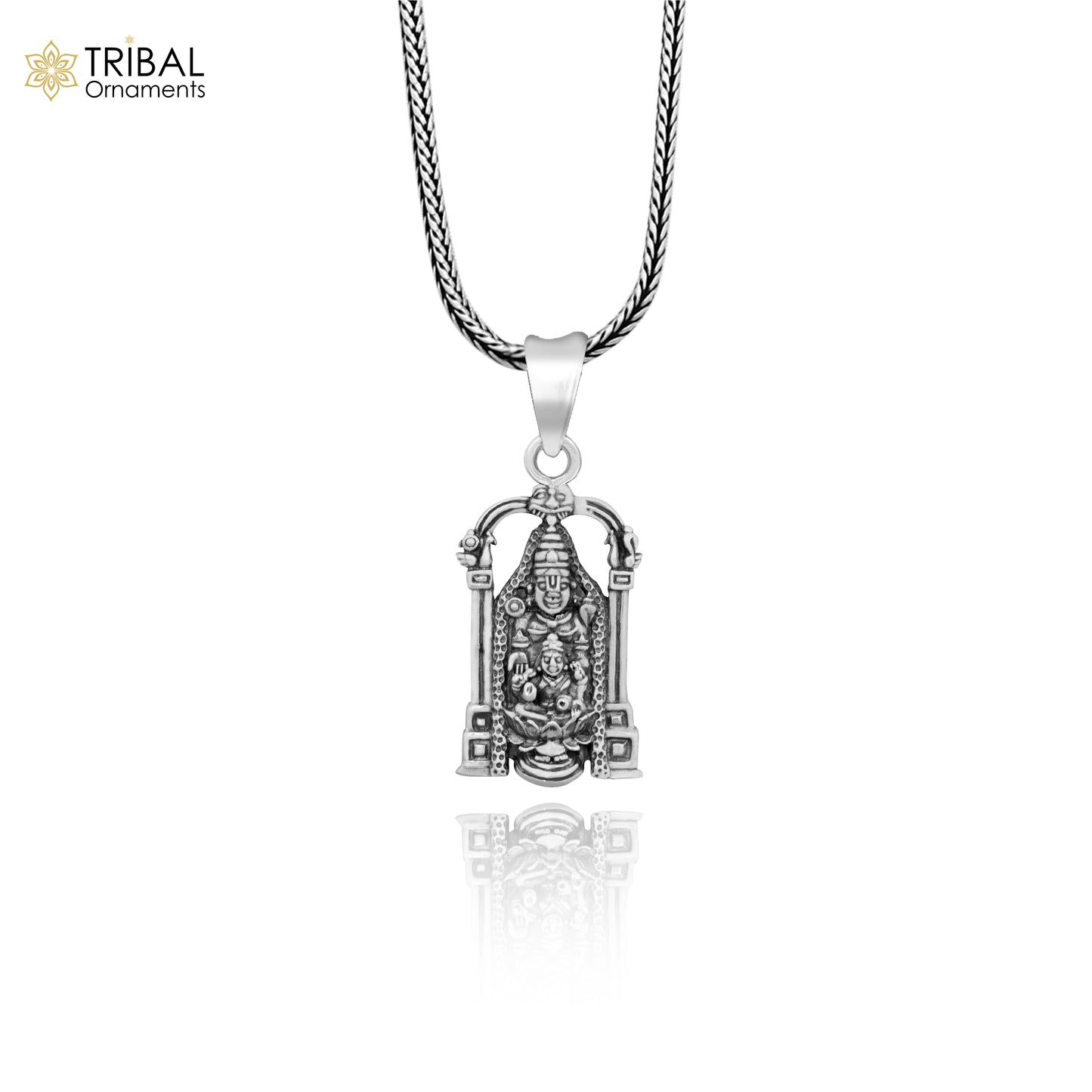 925 sterling silver vintage stylish Hindu idol tirupati balaji and Laxmi Pendant, amazing design Krishna pendant gifting jewelry ssp1541 - TRIBAL ORNAMENTS