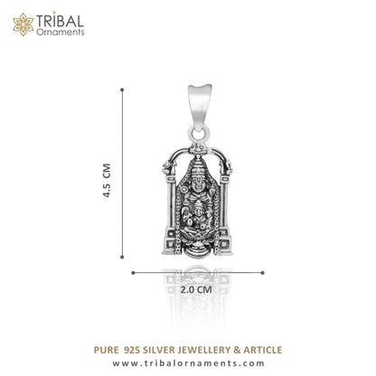 925 sterling silver Tirupati Balaji and Laxmi pendant featuring Hindu deity designs, stylish vintage jewelry by TRIBAL ORNAMENTS