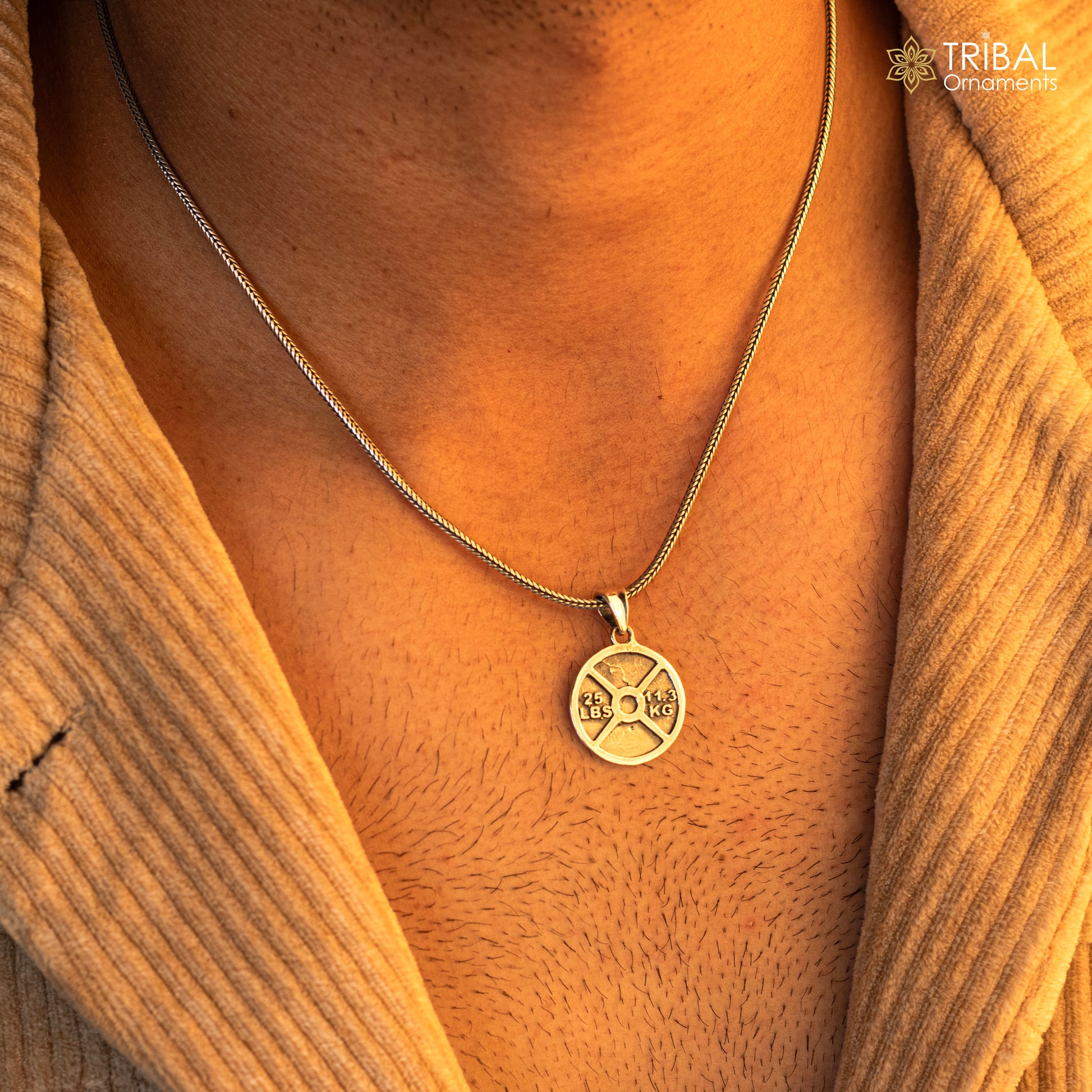 Amazing 925 sterling silver handmade barbel weight plate design pendant, high quality silver small pendant for gym boy girls nsp671 - TRIBAL ORNAMENTS