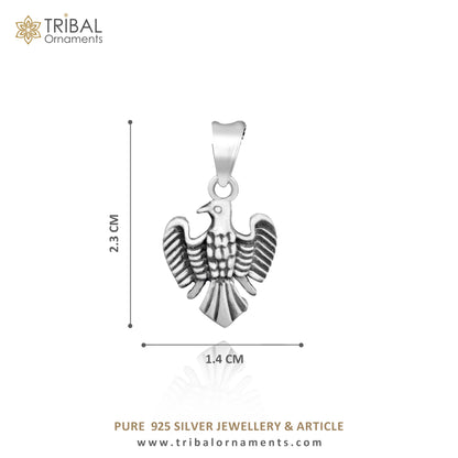925 sterling silver bird pendant featuring a dove design symbolizing peace, love, and purity, handmade by TRIBAL ORNAMENTS