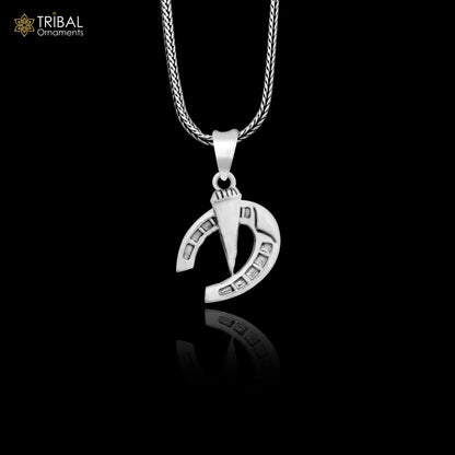 Sterling silver horseshoe charm pendant by Tribal Ornaments, handmade, small size, suitable for boys and girls.