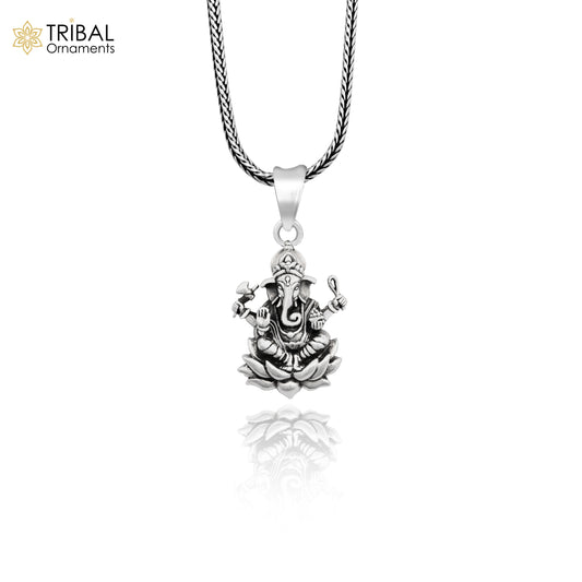 Divine 925 sterling silver handmade blessing Ganesha pendant, stylish unisex pendant locket personalized pendant jewelry ssp1216 - TRIBAL ORNAMENTS
