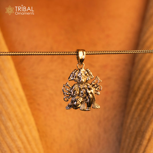 Divine 925 sterling silver handmade Hindu god Lord Panchmukhi Hanuman pendant amazing designer trendy  pendant unisex gifting jewelry Nsp621 - TRIBAL ORNAMENTS