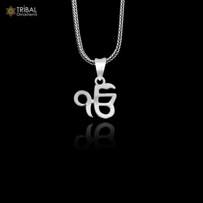 Stylish 925 sterling silver Ek Onkar Sikh pendant, handmade tribal ornament, unisex personalized jewelry gift.