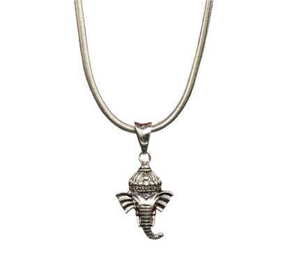 Sterling silver Lord Ganesha pendant by TRIBAL ORNAMENTS, unisex jewelry with intricate handcrafted design, personalized gift accessory.