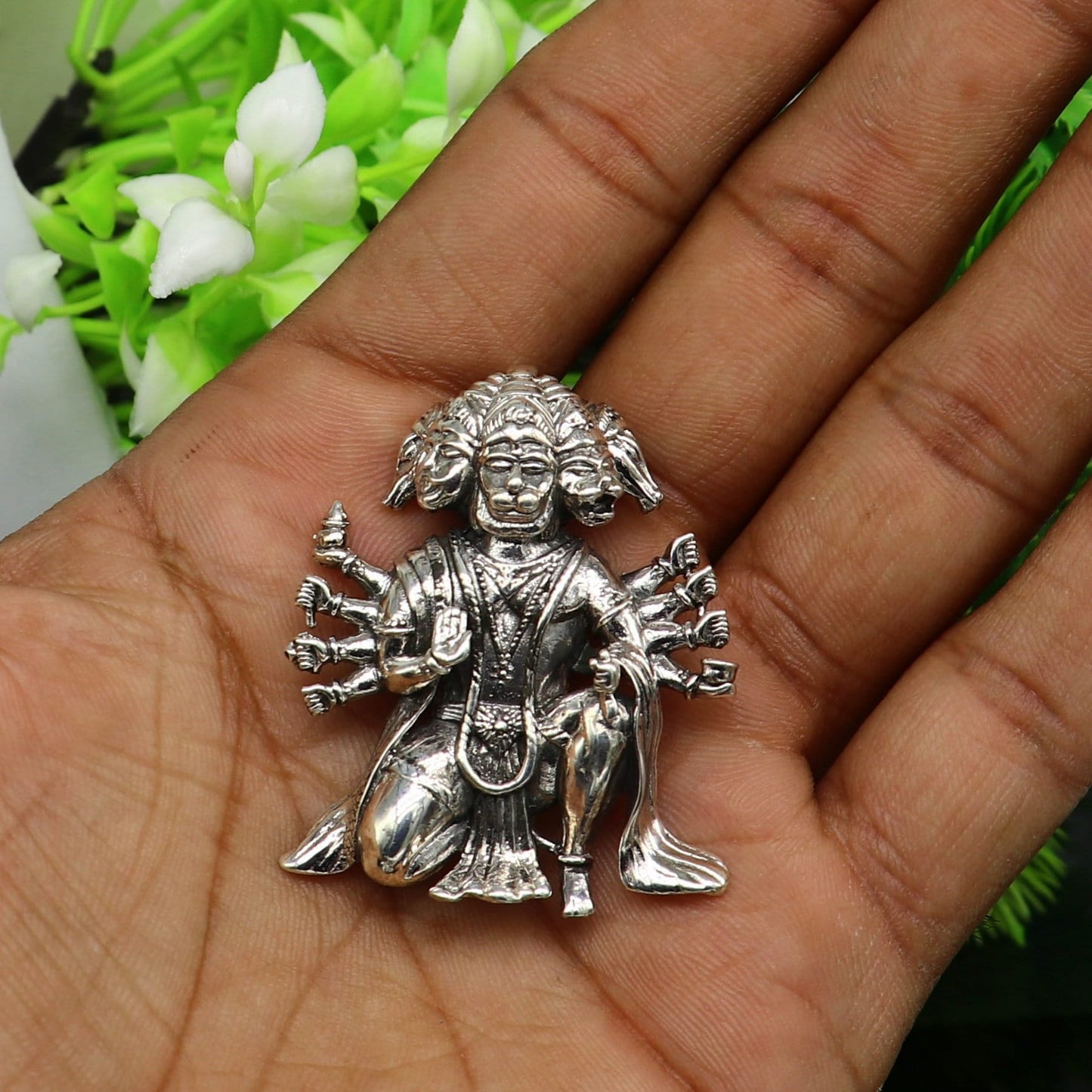Pure 925 sterling silver handmade Hindu god Lord Panchmukhi Hanuman pendant, amazing designer fabulous pendant unisex gifting jewelry ssp486 - TRIBAL ORNAMENTS